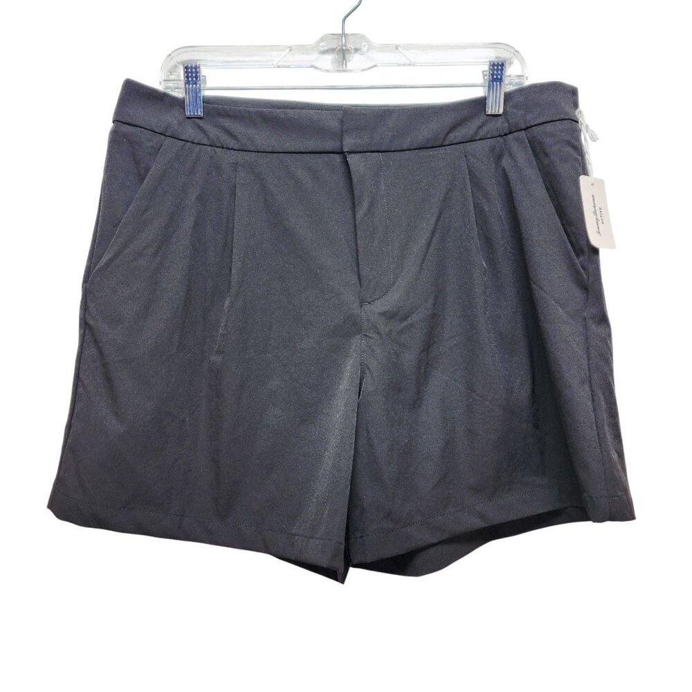 Tommy Bahama Active Womens Charcoal Gray Pleated Shorts Size XL  Pockets
